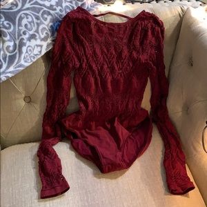 New! Free People lace backless bodysuit